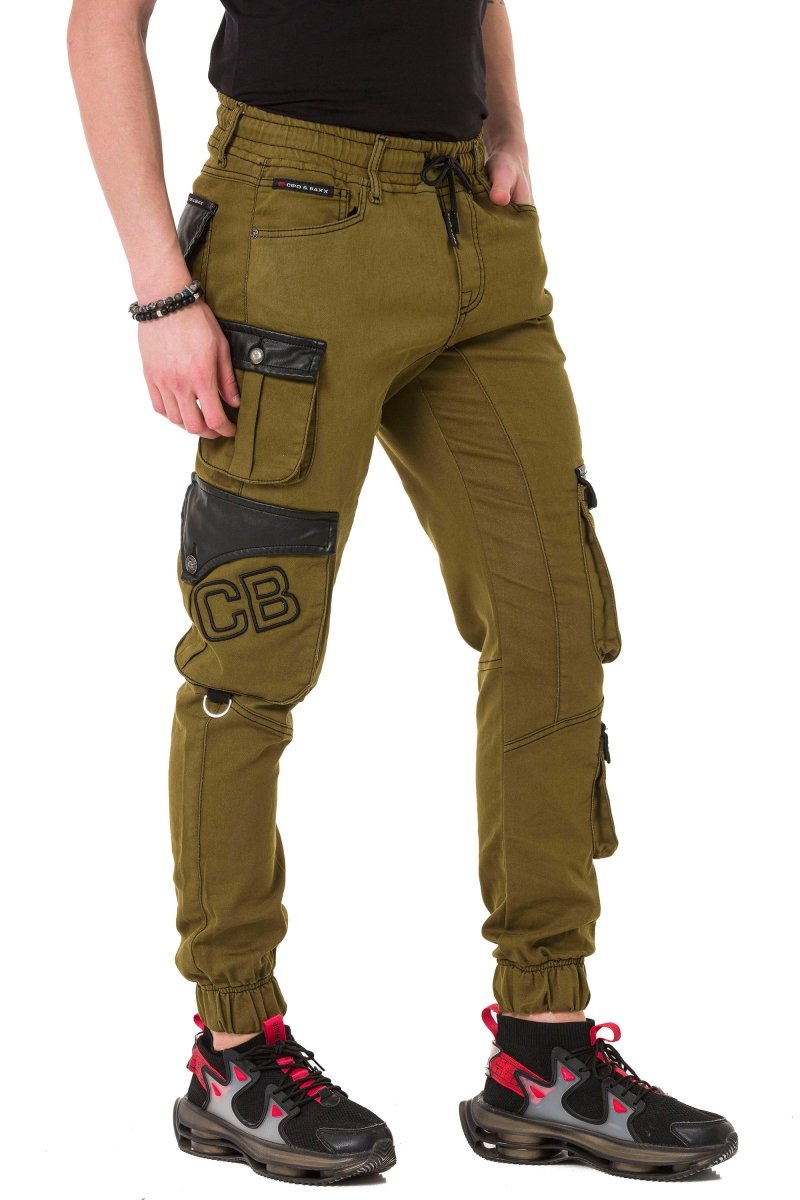 CD790 Elastic Cuff Cargo Pocket Men's Jeans