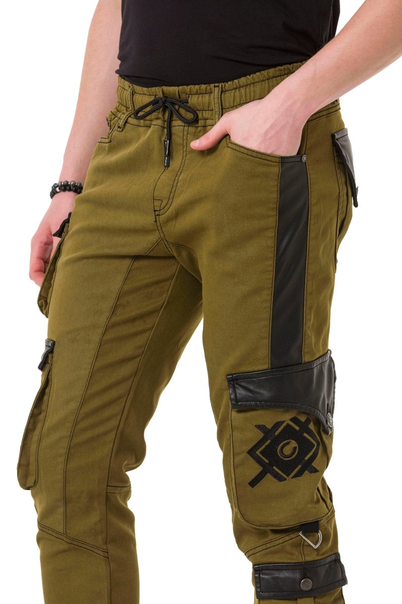 CD790 Elastic Cuff Cargo Pocket Men's Jeans