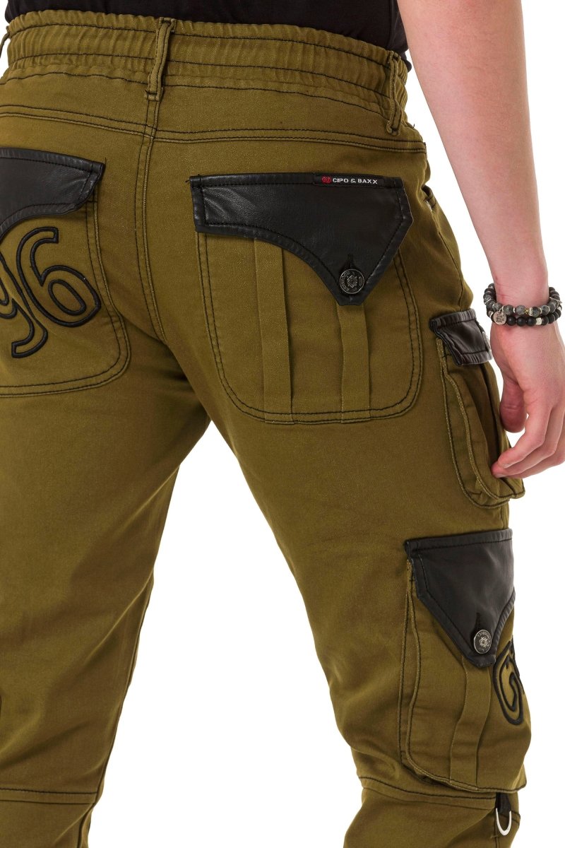 CD790 Elastic Cuff Cargo Pocket Men's Jeans