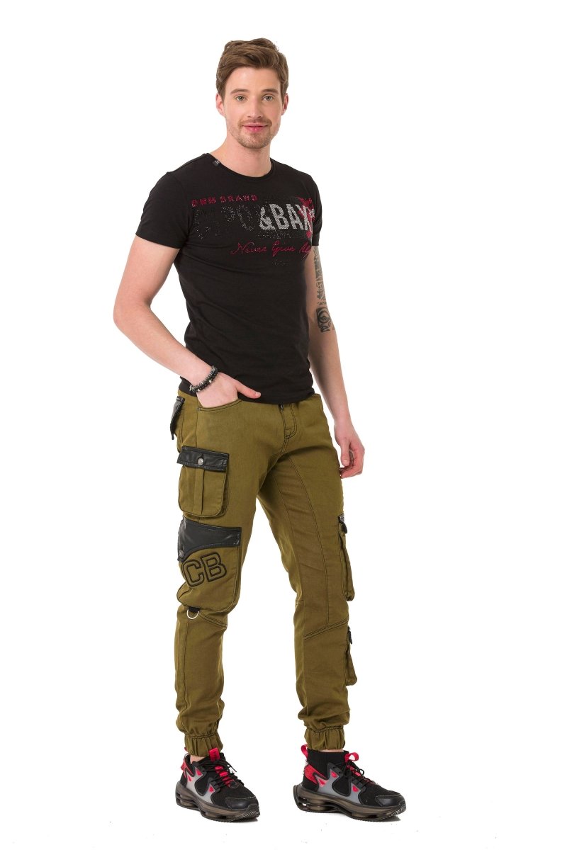 CD790 Elastic Cuff Cargo Pocket Men's Jeans