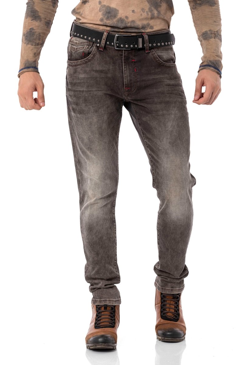 CD811 Velvet-Look Ribbed Men's Pants
