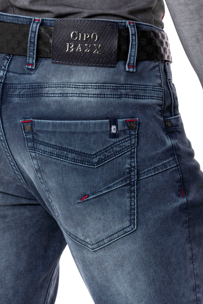 CD811 Velvet-Look Ribbed Men's Pants