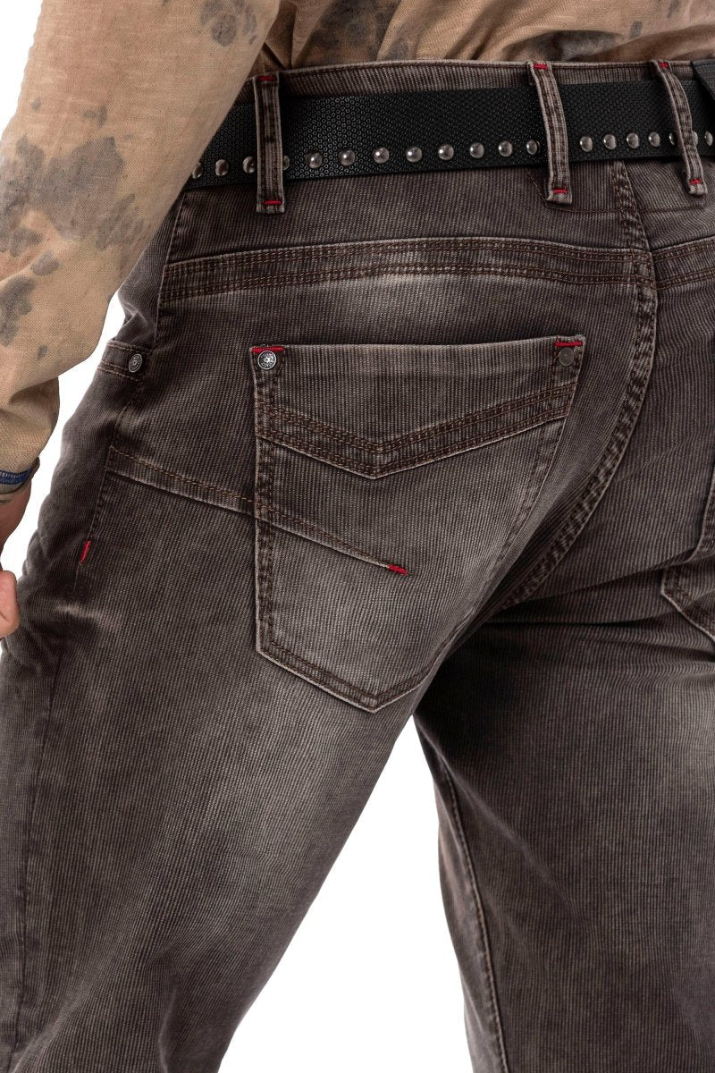 CD811 Velvet-Look Ribbed Men's Pants