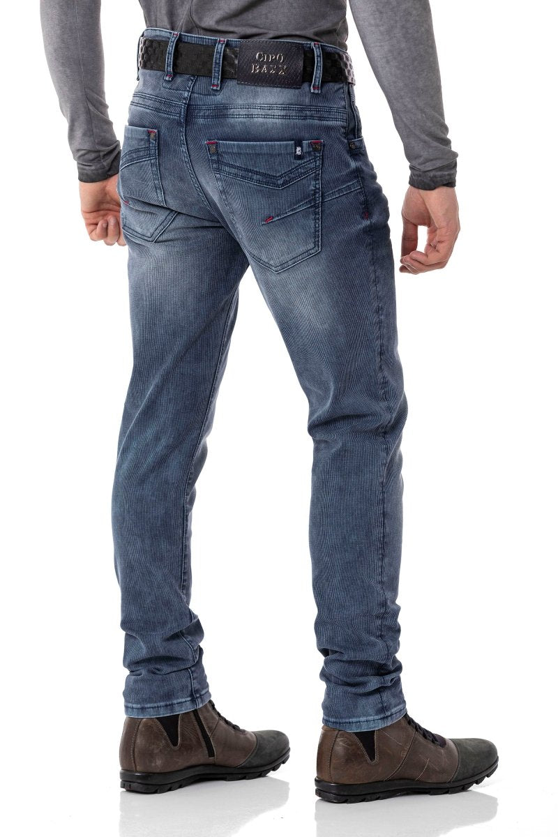 CD811 Velvet-Look Ribbed Men's Pants