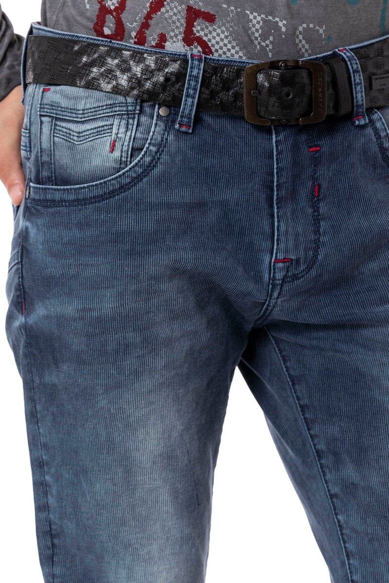 CD811 Velvet-Look Ribbed Men's Pants