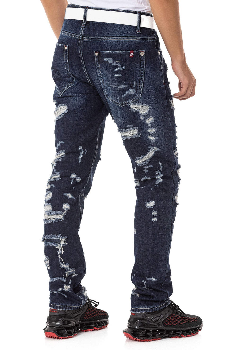 CD843 Distressed Detailed Loose Fit Men's Jeans