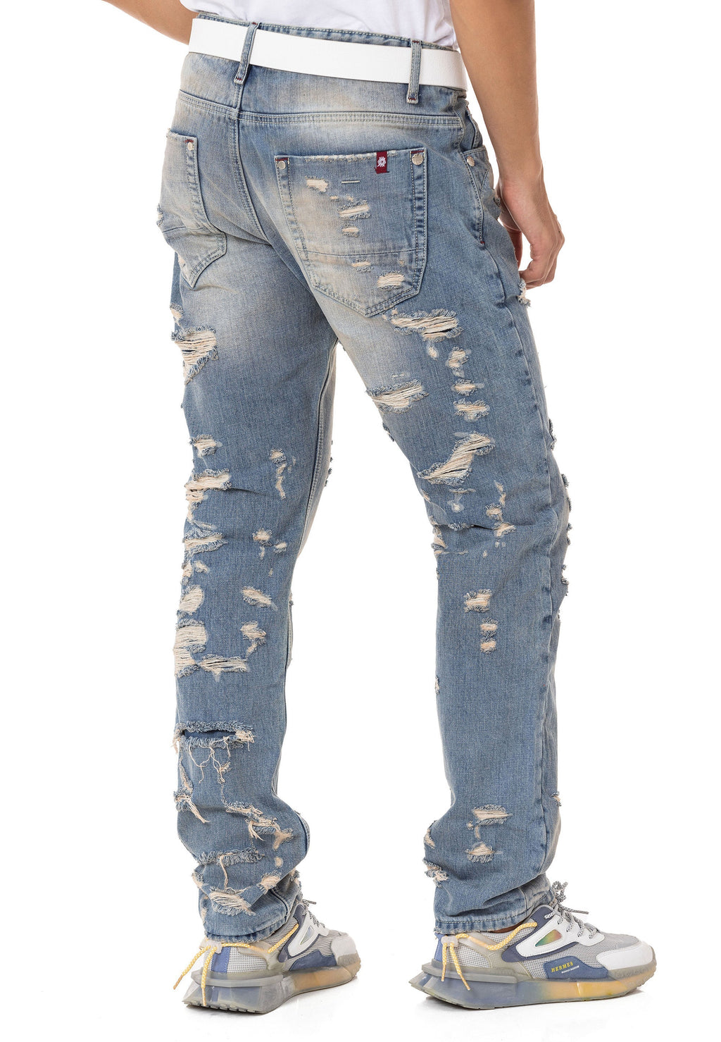 CD843 Distressed Detailed Loose Fit Men's Jeans