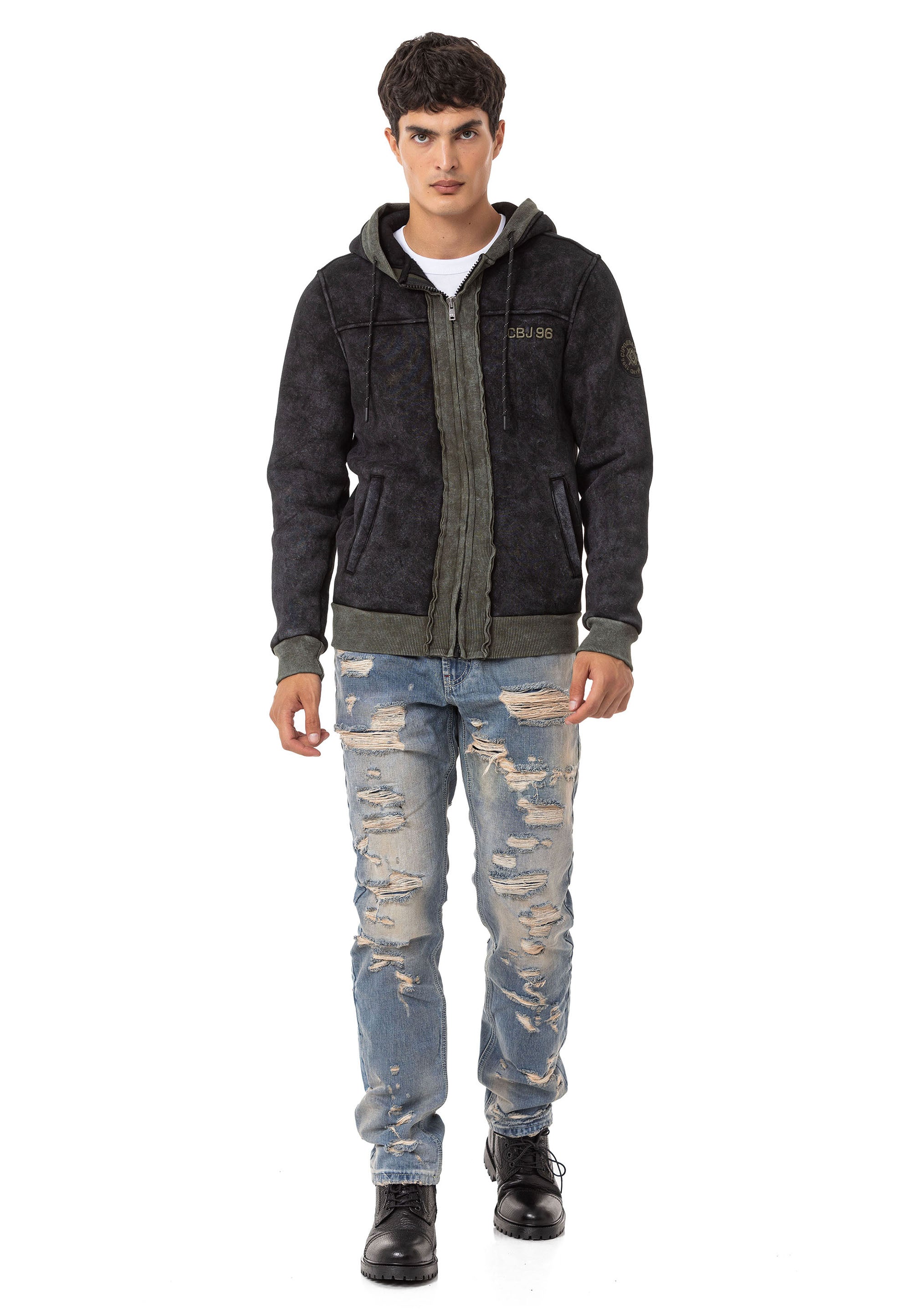 CD843 Distressed Detailed Loose Fit Men's Jeans