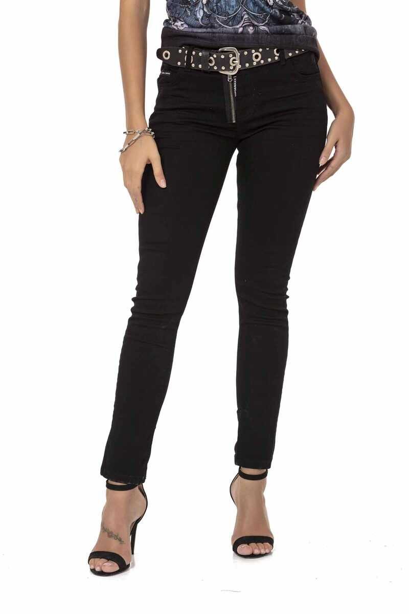 WD444 Women's Black Mom Jeans