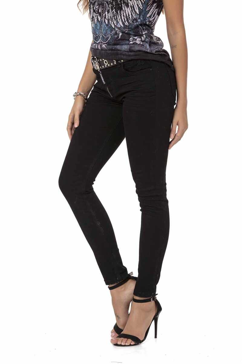 WD444 Women's Black Mom Jeans