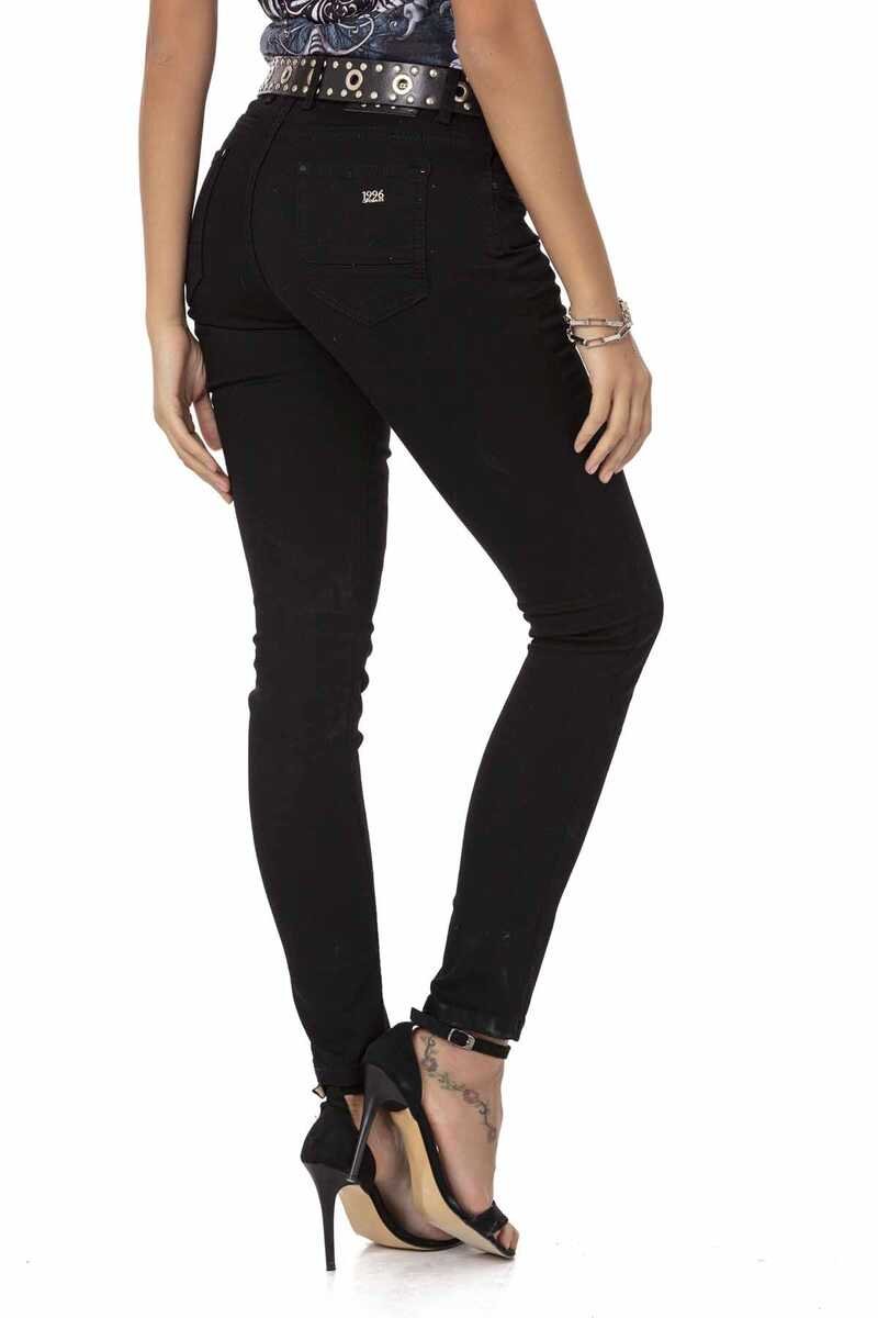 WD444 Women's Black Mom Jeans