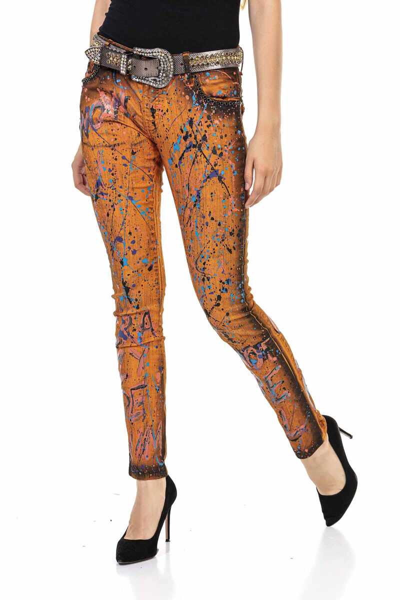 WD445 Orange Slim Fit Women's Jeans