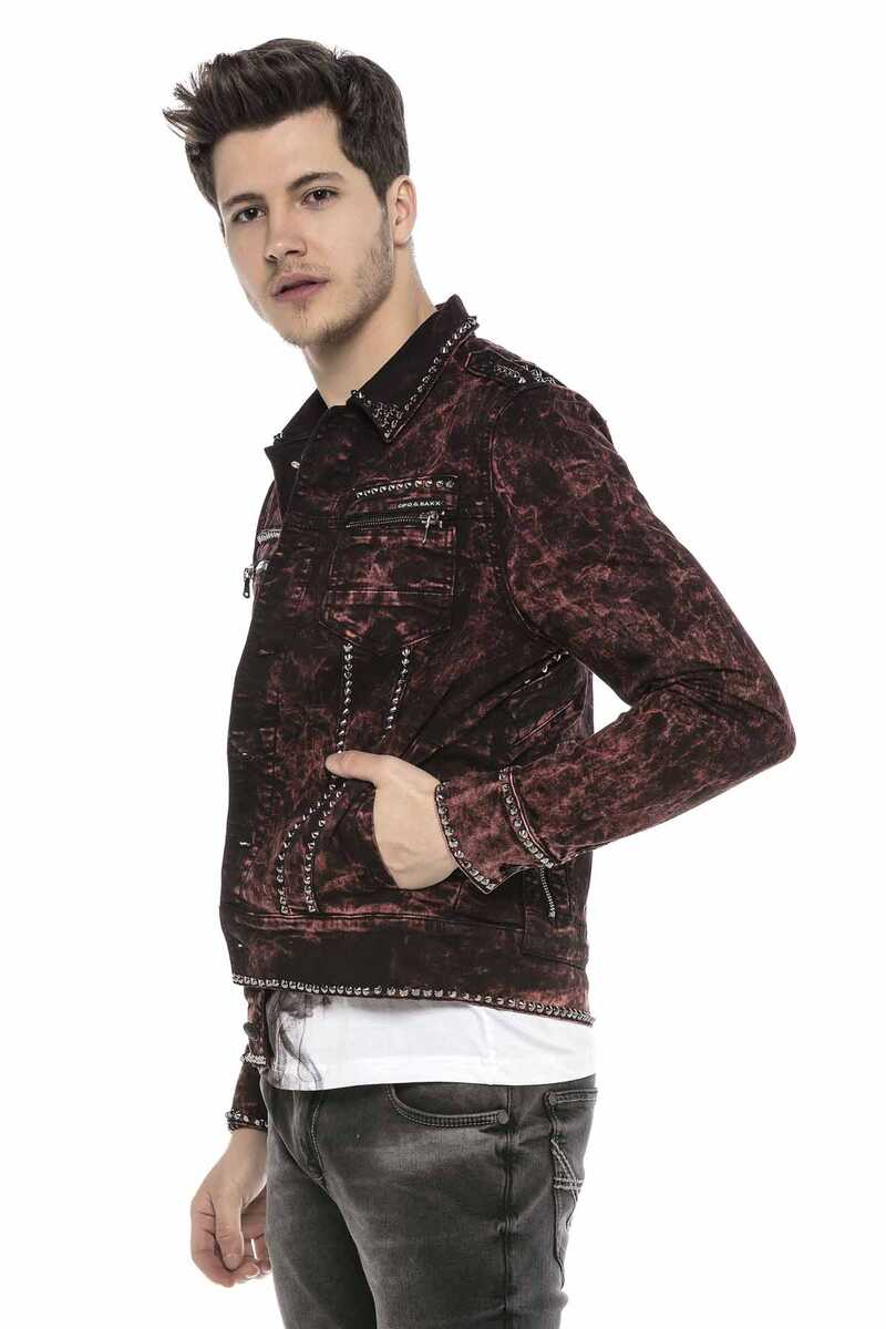 CJ251 Biker Style Denim Jacket