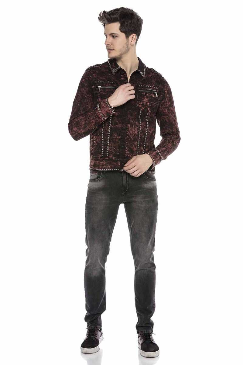 CJ251 Biker Style Denim Jacket