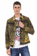 CJ273 Washed Print Men's Denim Jacket