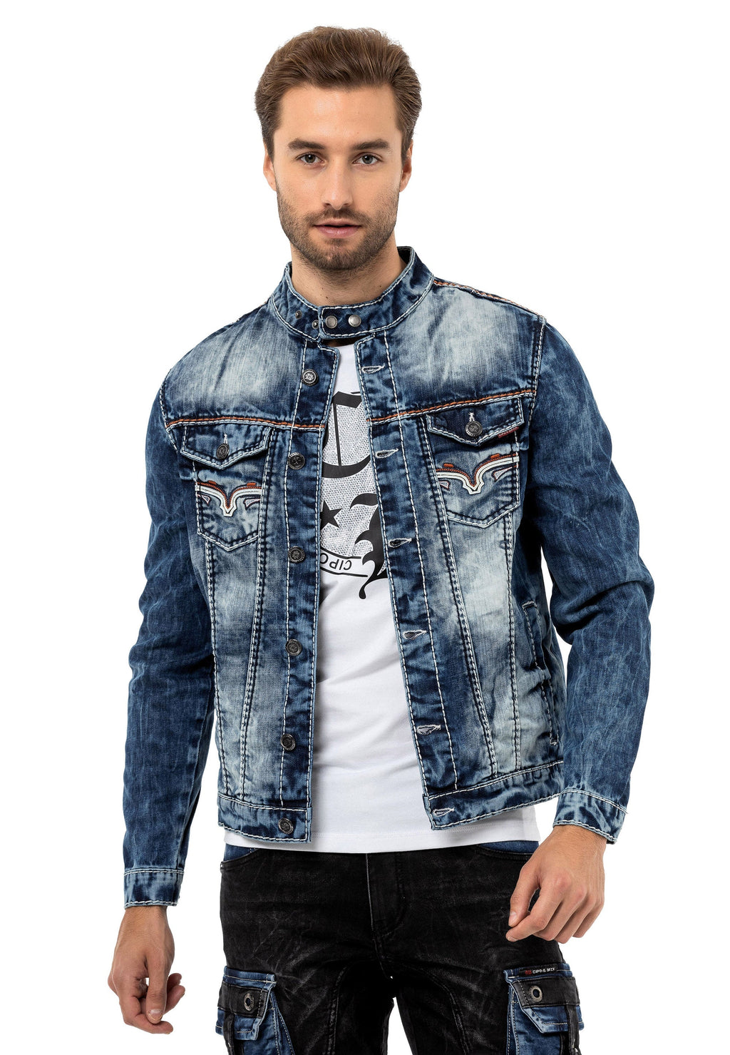 CJ279 Detail Men's Denim Jacket