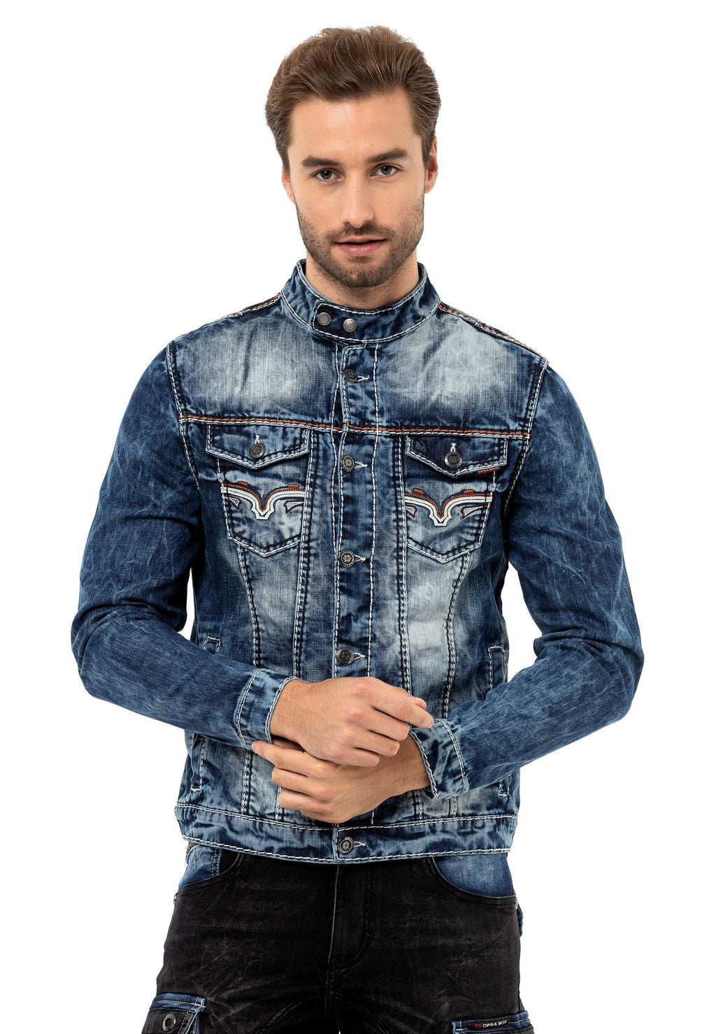 CJ279 Detail Men's Denim Jacket