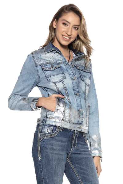 WJ174 Women's Stone Embellished Denim Jacket