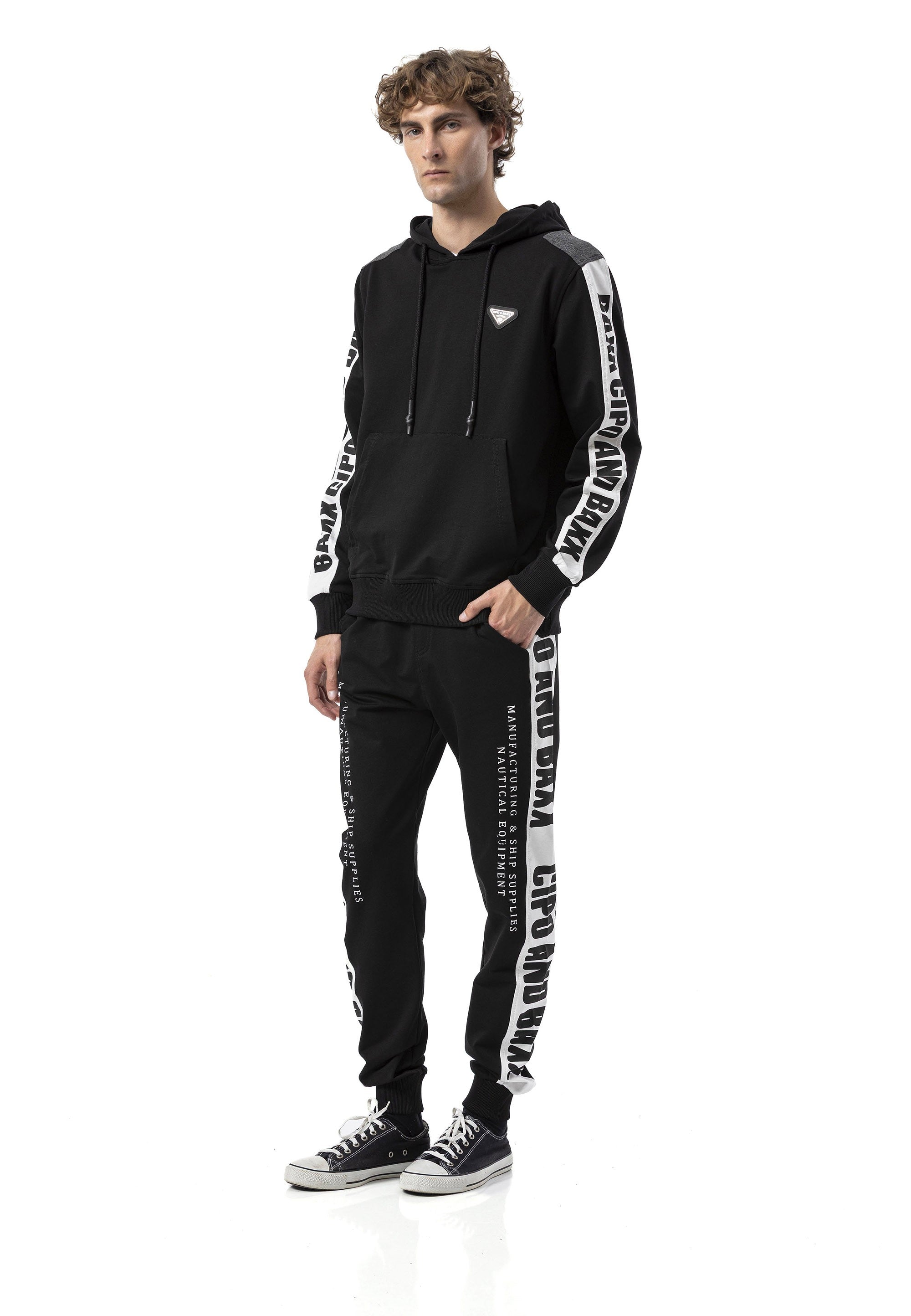 CLR162 Men's Tracksuit – Black & White Logo