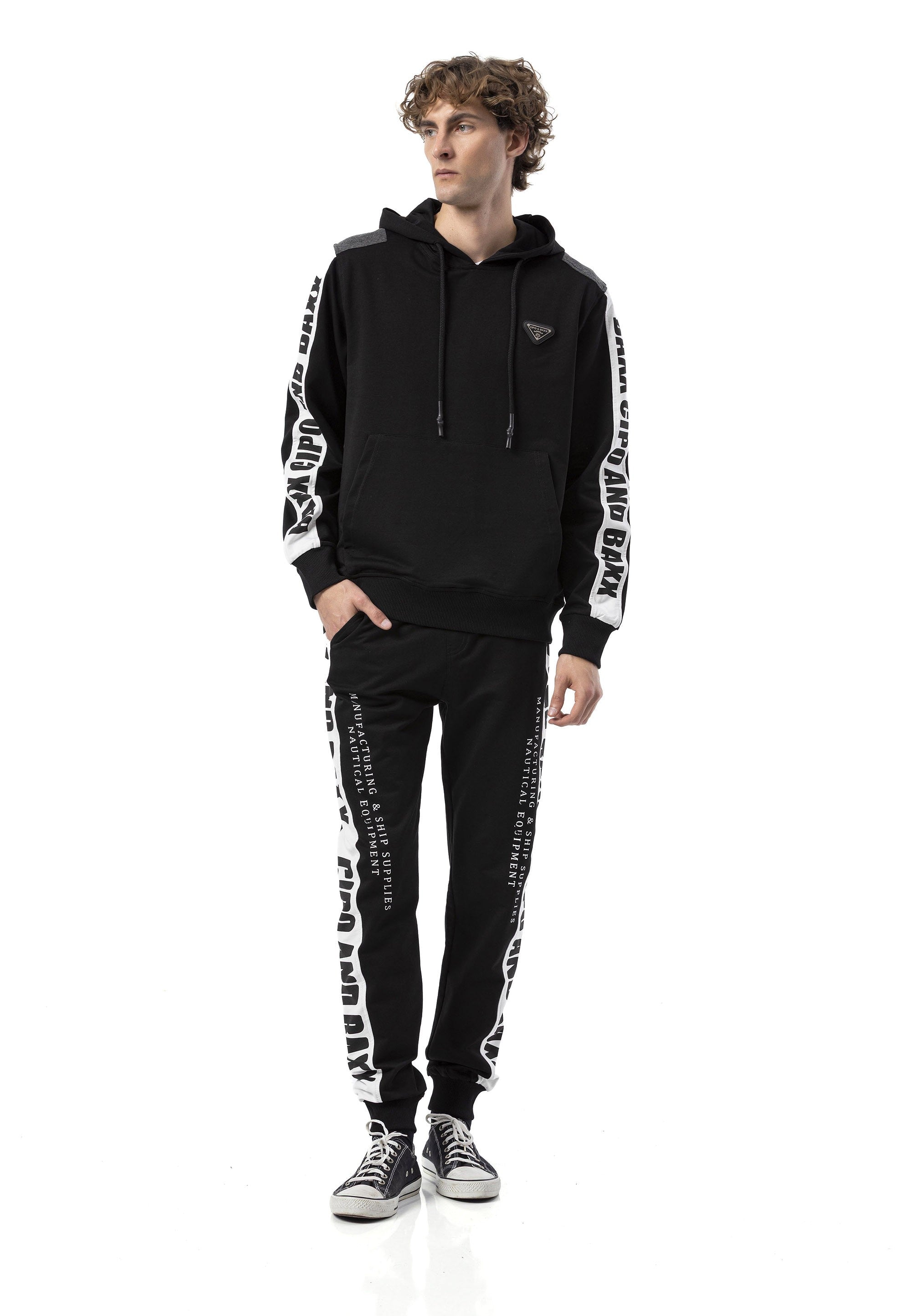 CLR162 Men's Tracksuit – Black & White Logo