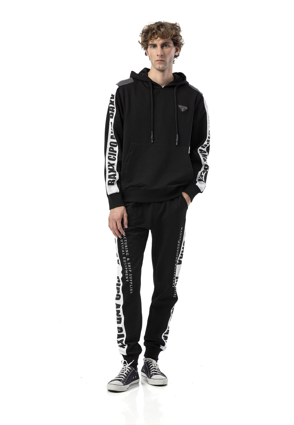 CLR162 Men's Tracksuit – Black & White Logo