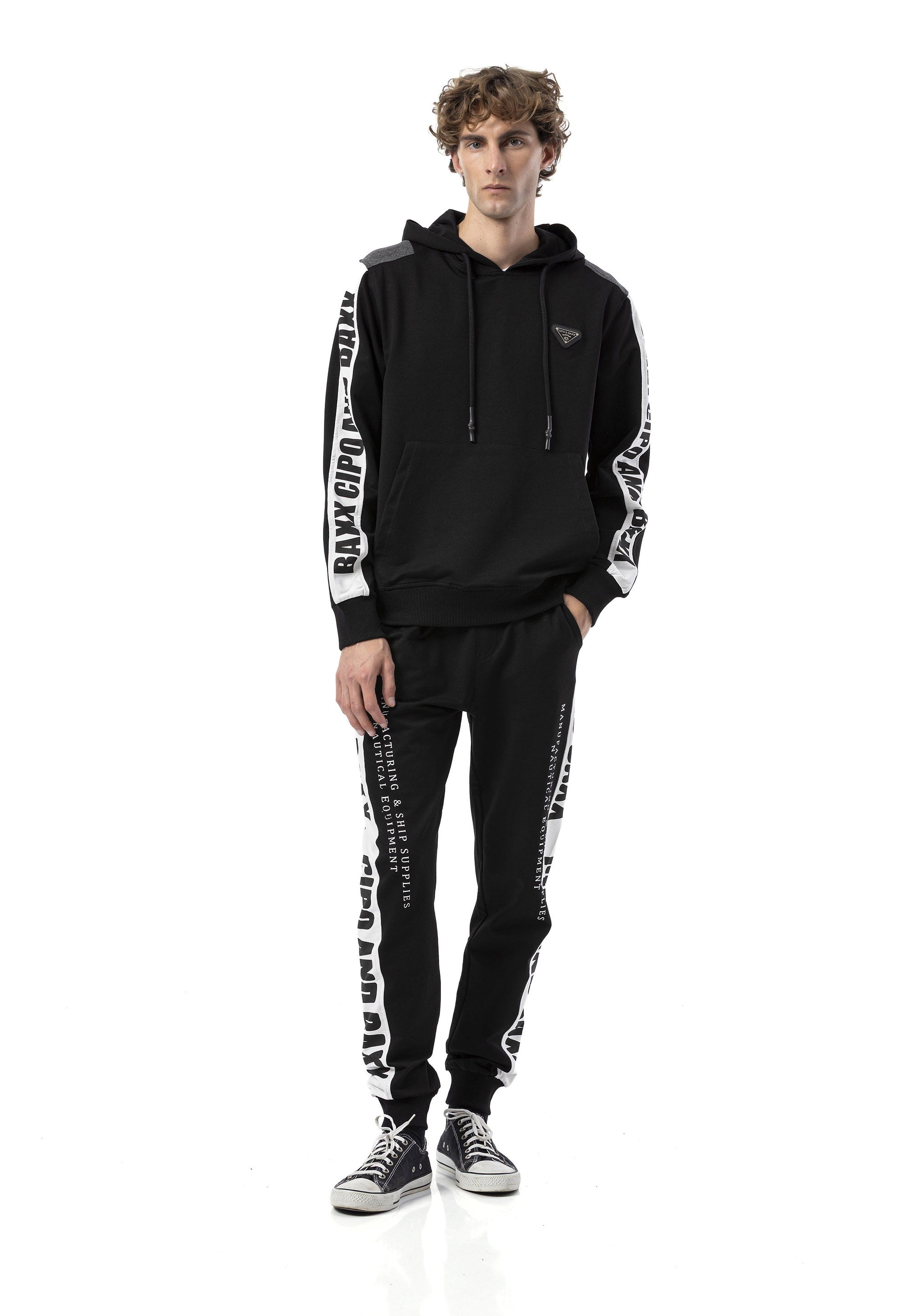CLR162 Men's Tracksuit – Black & White Logo