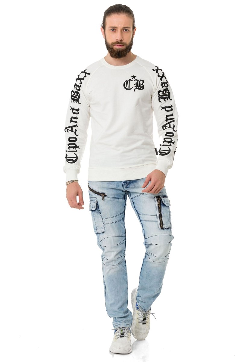 CL370 Embroidered Crew Neck Heavyweight Men's Sweatshirt