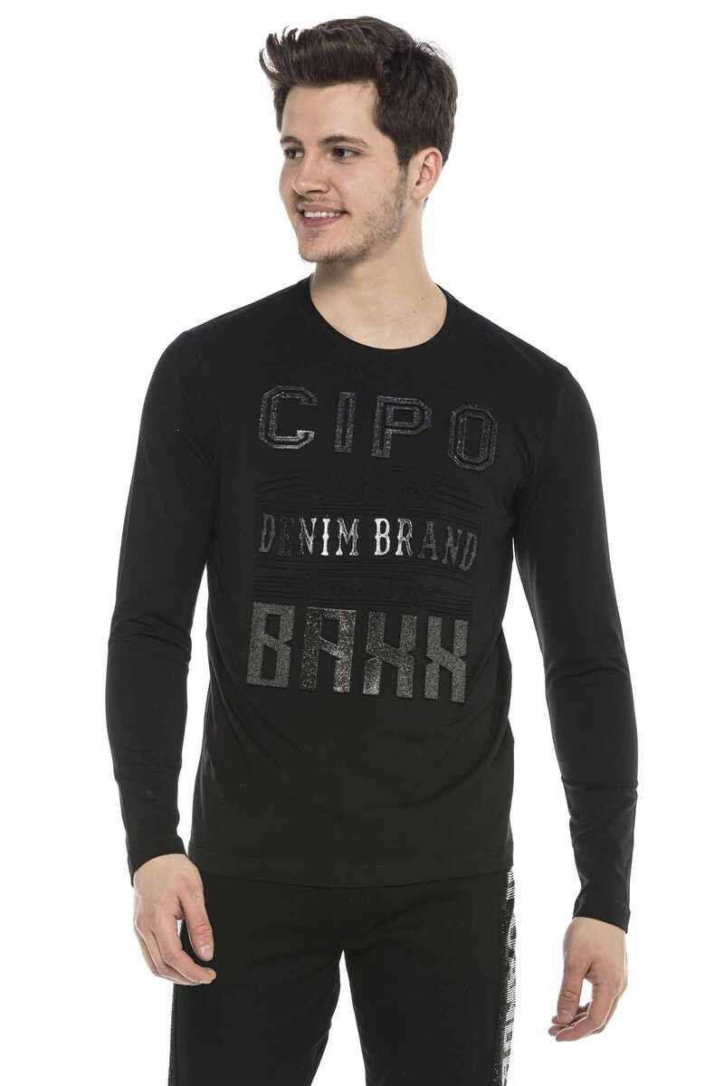 CL374 Silver Glitter Embossed Print Sweatshirt