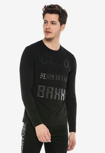 CL374 Silver Glitter Embossed Print Sweatshirt