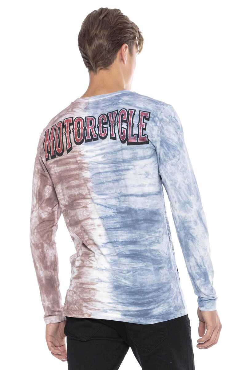 CL410 Biker Style Print Men's Long Sleeve T-Shirt