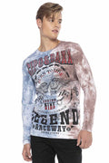 CL410 Biker Style Print Men's Long Sleeve T-Shirt