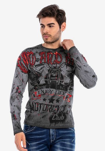 CL455 Paint Print Biker Sweatshirt