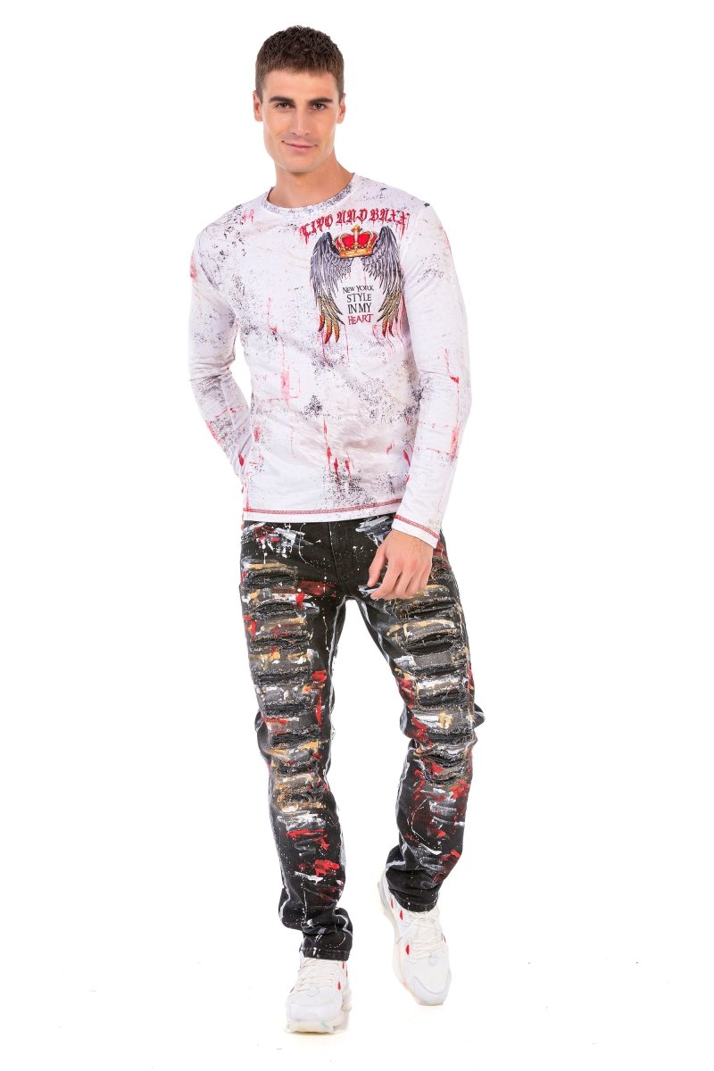 CL497 New York Print Long Sleeve T-Shirt