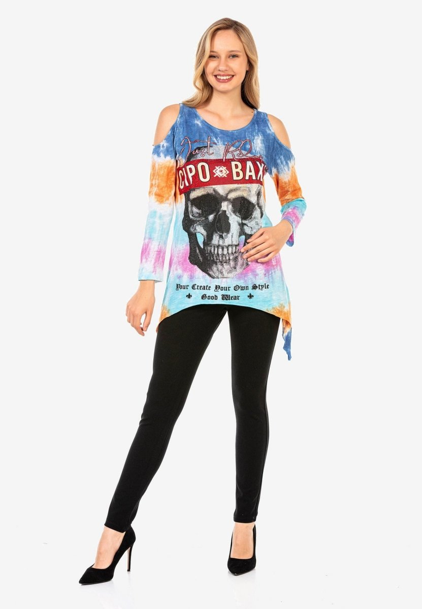 WL294 Long Oversized Patterned T-Shirt