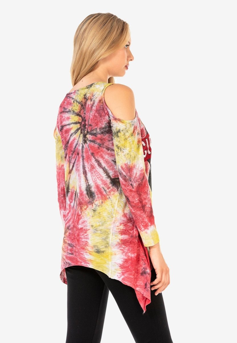 WL294 Long Oversized Patterned T-Shirt