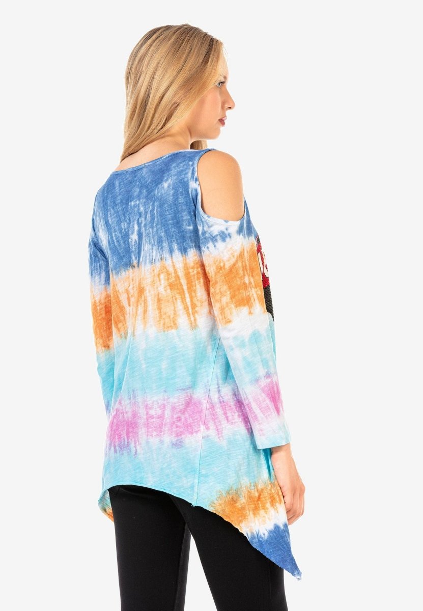 WL294 Long Oversized Patterned T-Shirt
