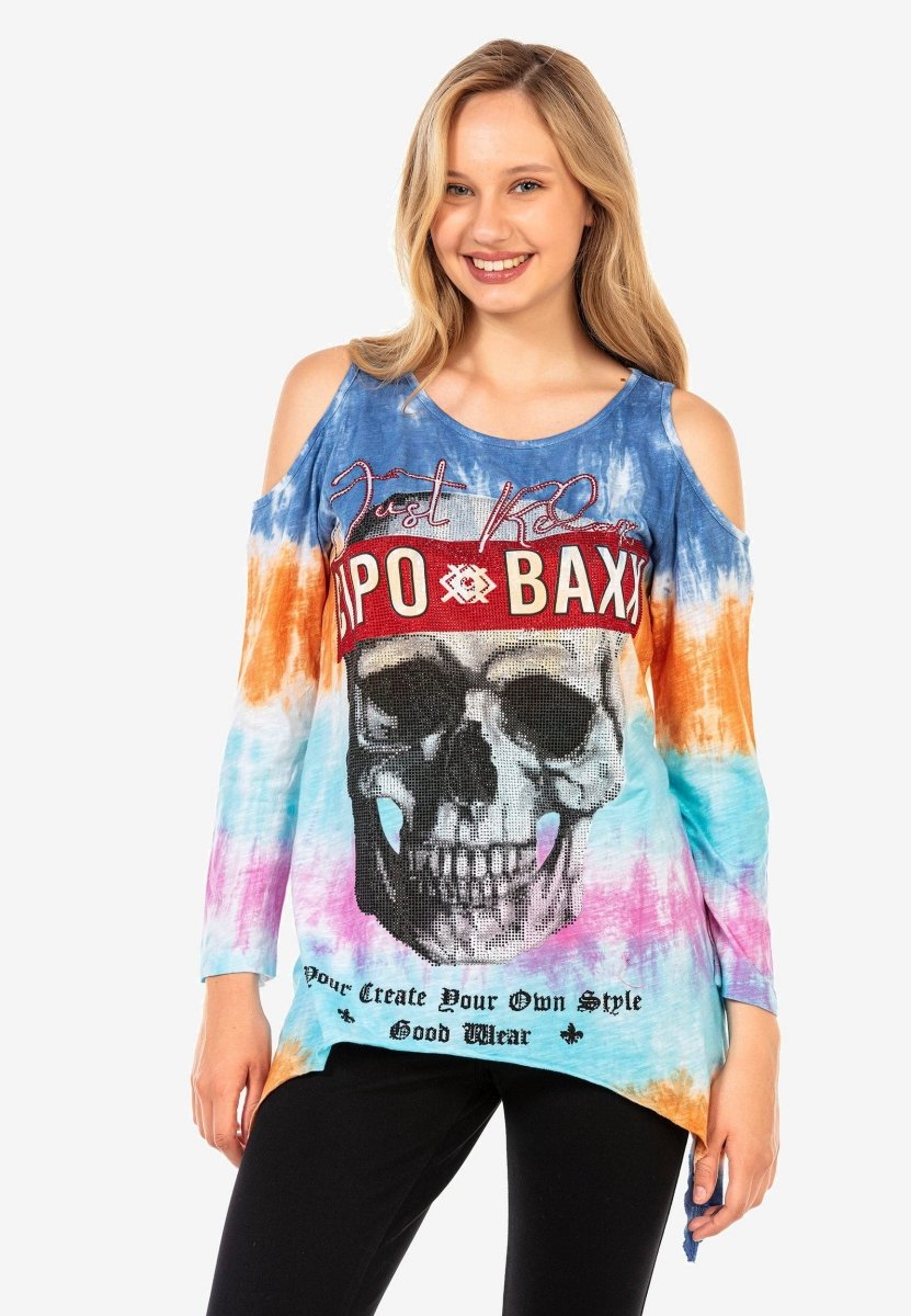 WL294 Long Oversized Patterned T-Shirt