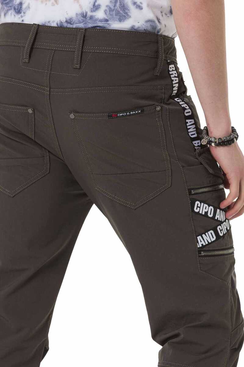 CD786 Brand Stripe Cargo Pocket Men's Pants