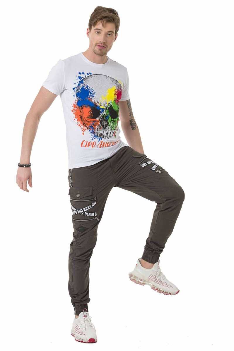 CD786 Brand Stripe Cargo Pocket Men's Pants
