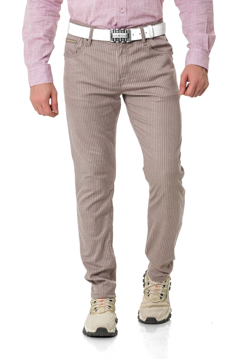 CD841 Striped Linen Slim Fit Men's Pants