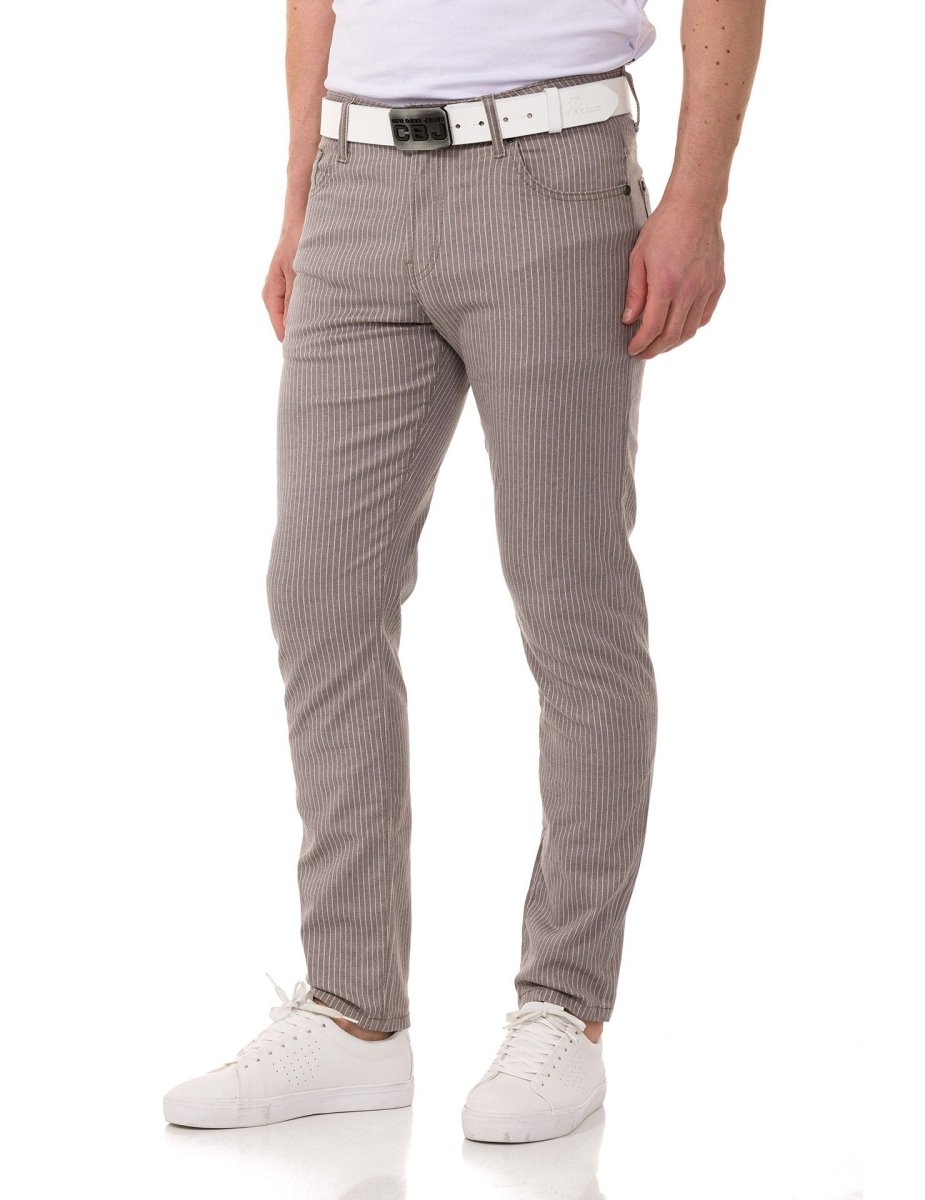 CD841 Striped Linen Slim Fit Men's Pants