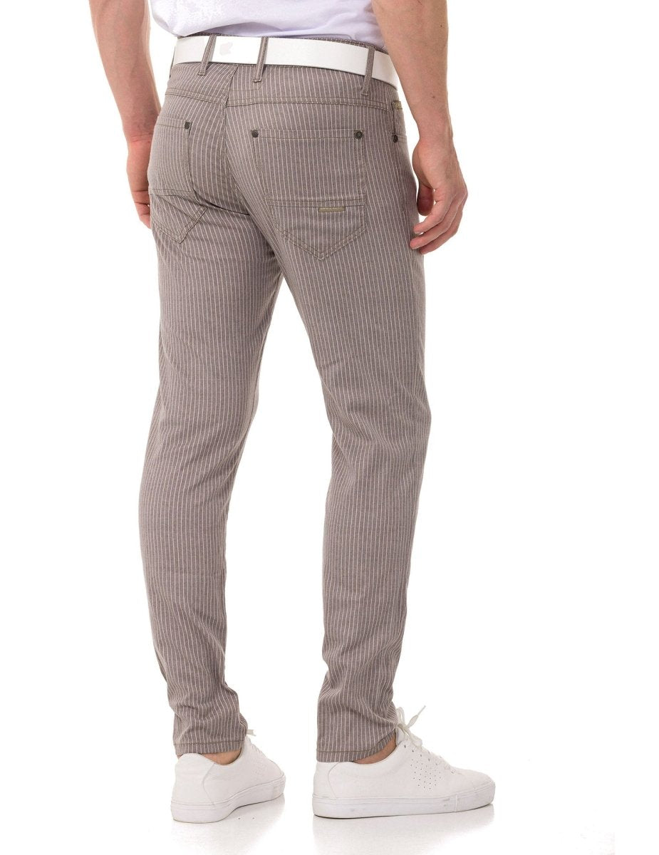 CD841 Striped Linen Slim Fit Men's Pants