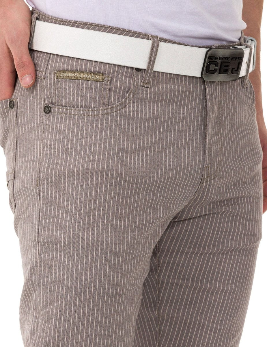 CD841 Striped Linen Slim Fit Men's Pants