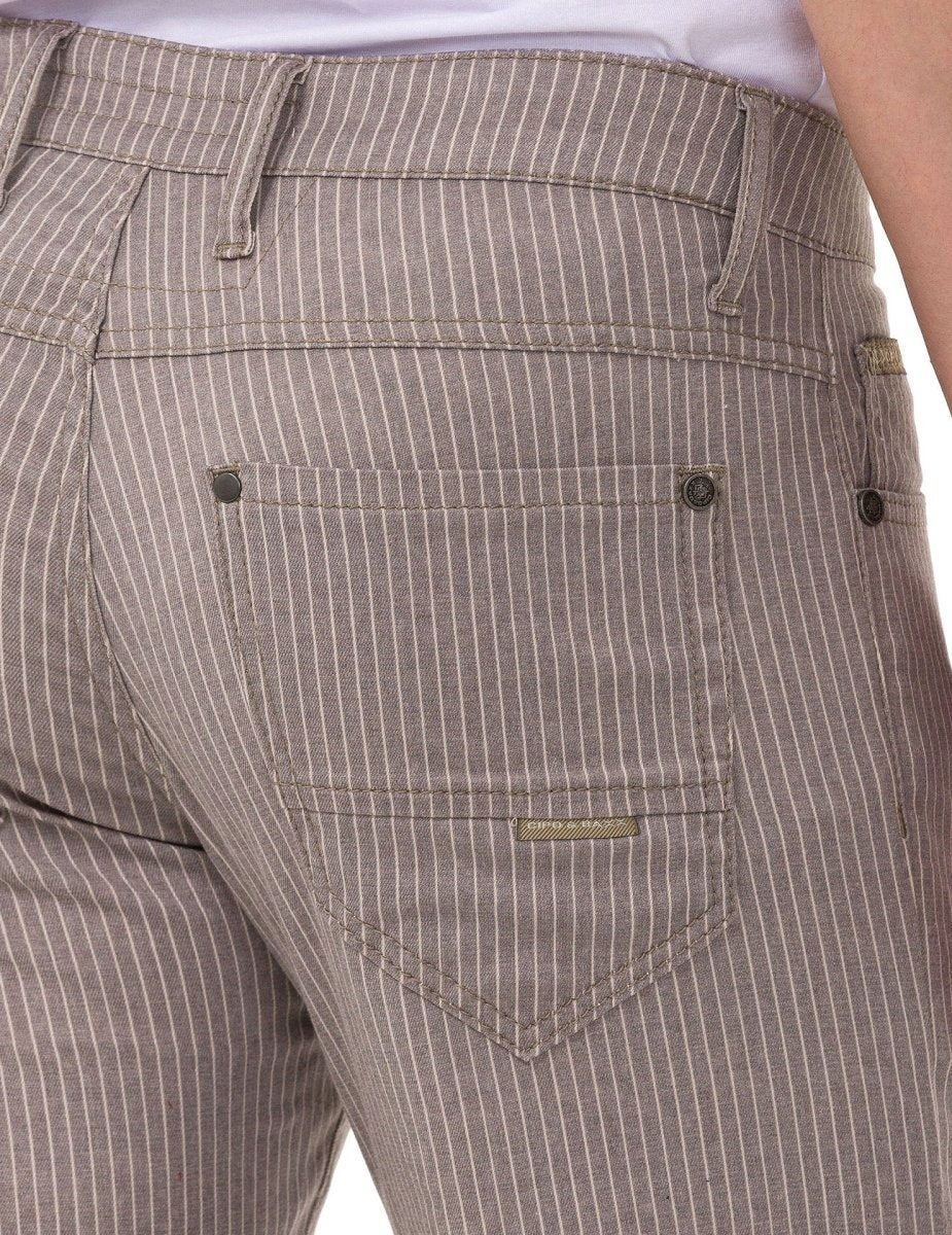 CD841 Striped Linen Slim Fit Men's Pants