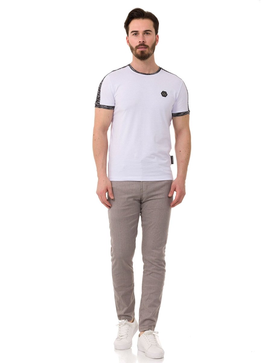 CD841 Striped Linen Slim Fit Men's Pants