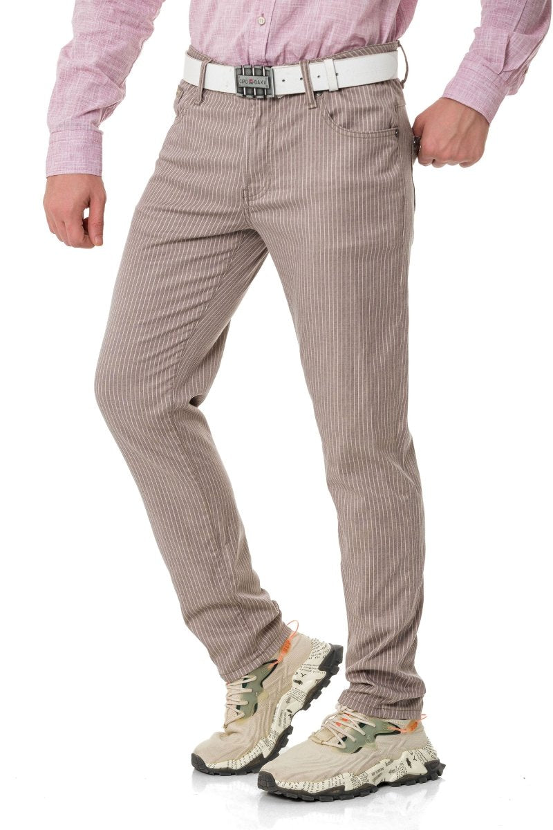CD841 Striped Linen Slim Fit Men's Pants