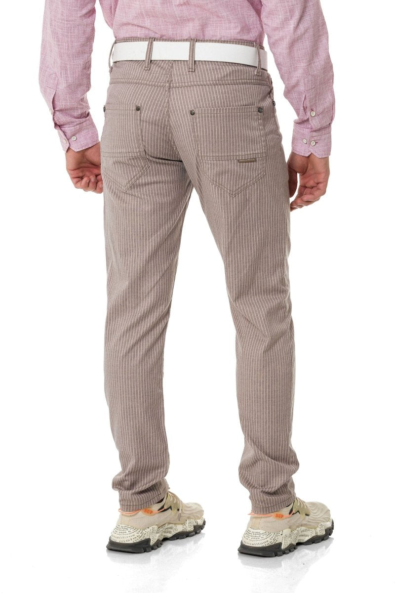 CD841 Striped Linen Slim Fit Men's Pants