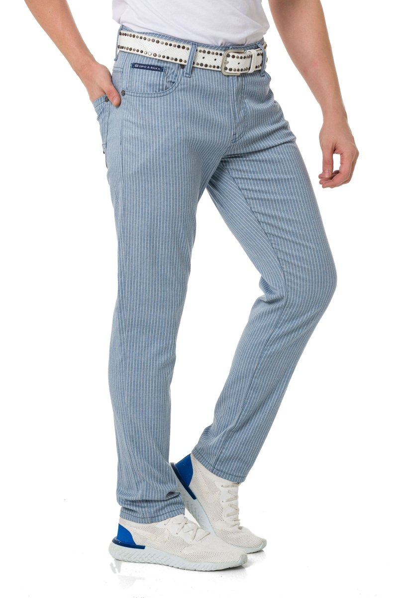 CD841 Striped Linen Slim Fit Men's Pants