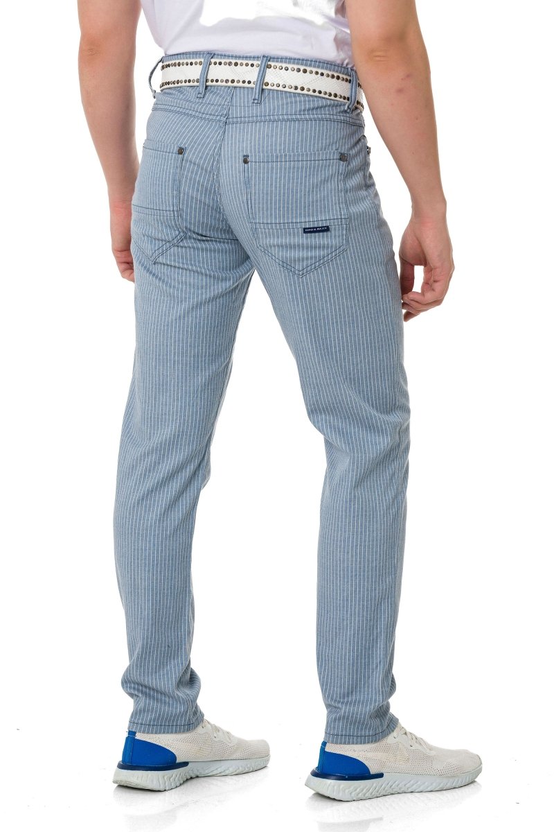 CD841 Striped Linen Slim Fit Men's Pants