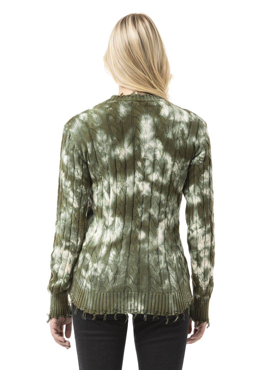 WP268 Women's Knit Sweater – Tie-Dye Pattern with Textured Construction